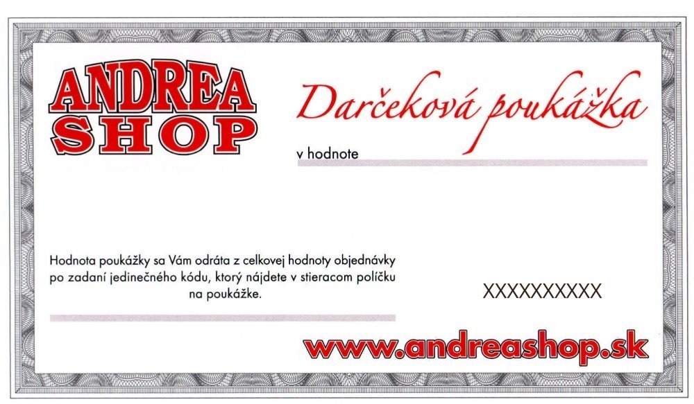 Andrea Shop - ELEKTRONICKÝ KUPÓN